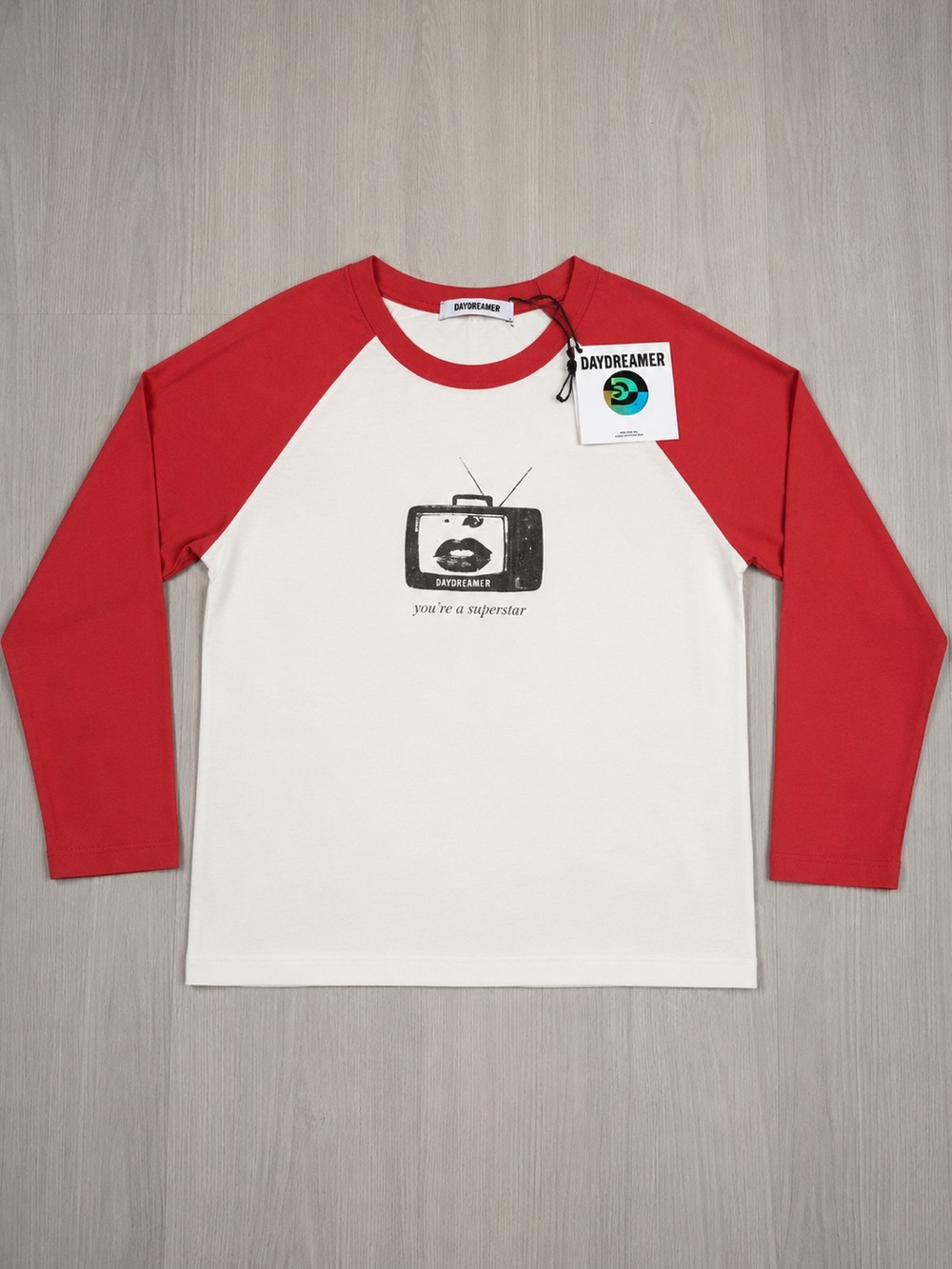 Daydreamer You’re A Superstar Raglan Graphic Tee NWT Red White Made USA
